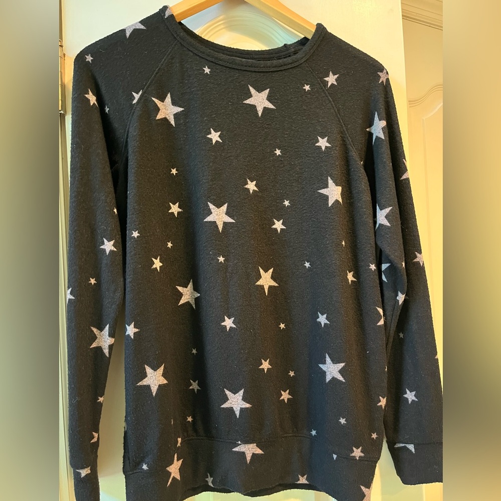 Buffalo brand black sweatshirt/ sweater with silver stars, size XS